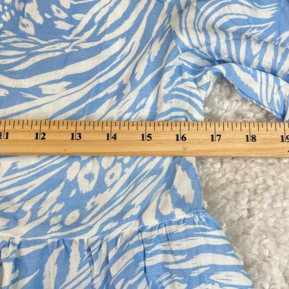 Maaji Helena Blue White Animal Print Tassel Tie Flowy Dress - Picture 11 of 13